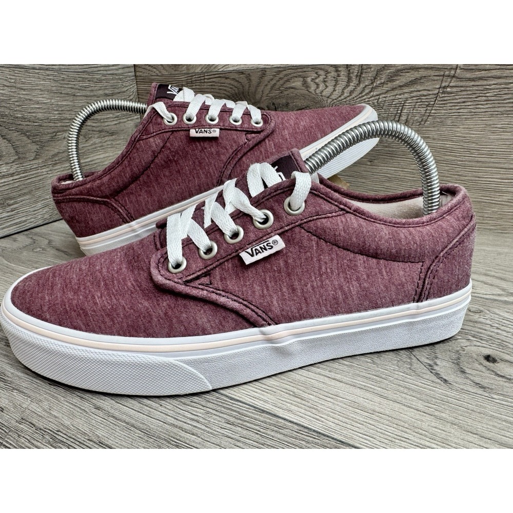 VANS Atwood low sneakers womens sz 8.5 lace up casual Skateboard Shoes Burgundy